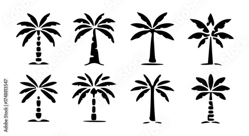 Abstract Geometric Palm Tree Icons