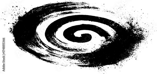 Abstract spiral coil texture art with grunge effect for creative design