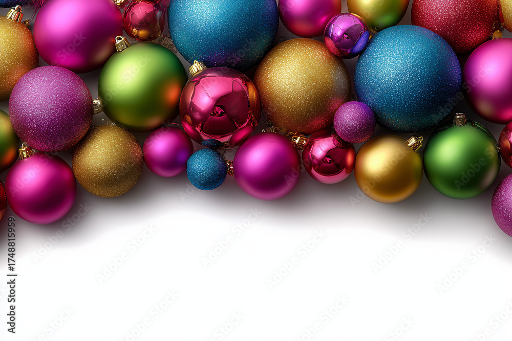 Obraz premium christmas balls on white background