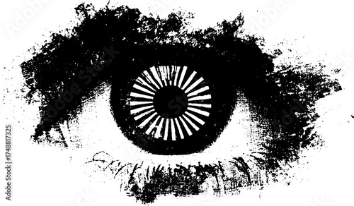 Mystical all seeing eye stencil art for spiritual and vintage design