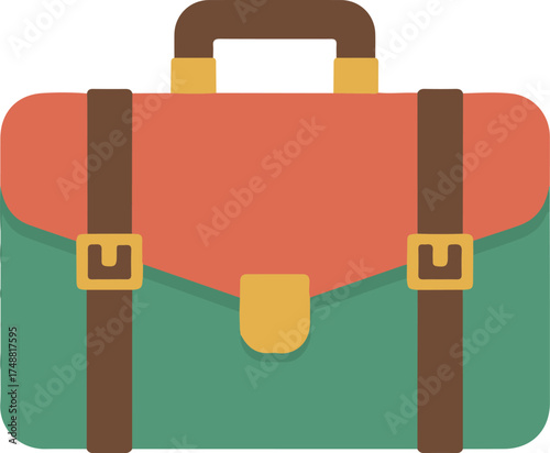 Flat design briefcase icon symbolizing business travel finance and professional work assignments vector