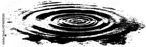 Concentric sand circles black and white stencil design for artistic prints