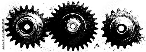 Industrial mechanical gear wheel design for urban and vintage art projects