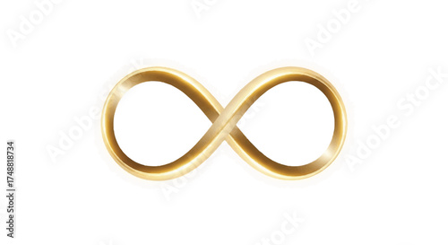 A gold infinity symbol, often used as a wedding icon or representing eternity, against a clean white background with a minimalist composition.