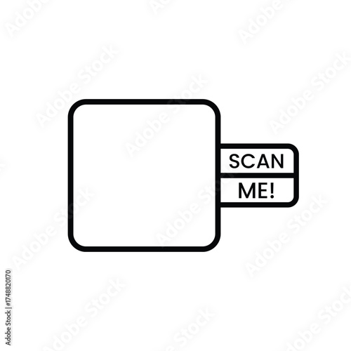 Scan Me QR code icon. Empty frame for scanning QR codes on smartphones, for marketing, promotions, payments, mobile apps, and identification. Vector logo collection.