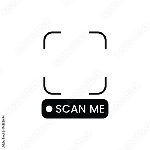 Scan Me QR code icon. Empty frame for scanning QR codes on smartphones, for marketing, promotions, payments, mobile apps, and identification. Vector logo collection.
