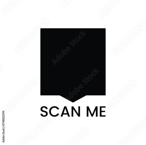 Scan Me QR code icon. Empty frame for scanning QR codes on smartphones, for marketing, promotions, payments, mobile apps, and identification. Vector logo collection.