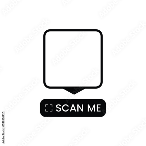 Scan Me QR code icon. Empty frame for scanning QR codes on smartphones, for marketing, promotions, payments, mobile apps, and identification. Vector logo collection.