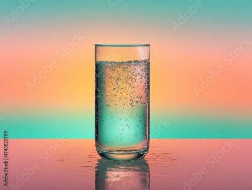 Transparent glass of sparkl...