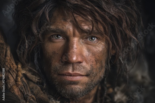 Rugged, intense man with di...