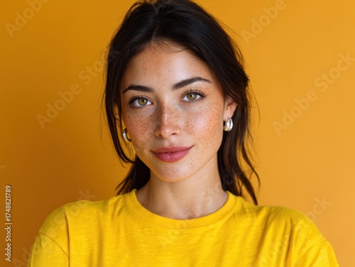 Young woman with dark hair ...