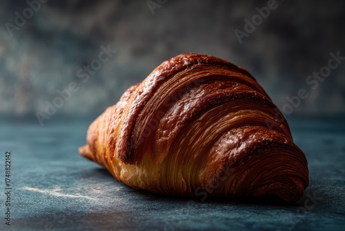 Golden-brown croissant rest...