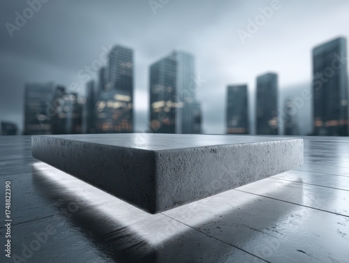 Rectangular concrete platfo...
