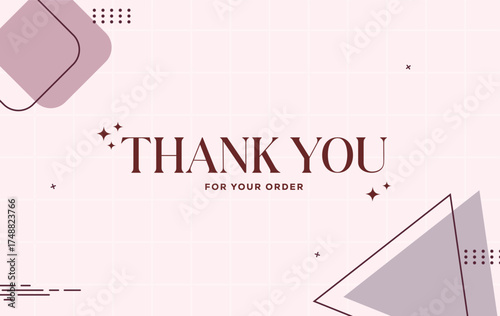 Thank you card clipart design. Thank you appreciation order card in minimal simple background for costumers, client and business shopping template clip art vector illustration. 

