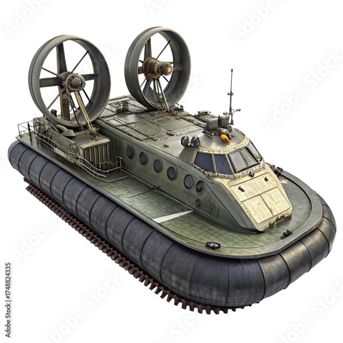 Powerful military hovercraft ready for action, showcasing cutting-edge engineering and tactical design for defense and transportation needs