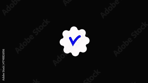 Wallpaper Mural White Verified Badge with Blue Check Mark on Black Background tick Torontodigital.ca