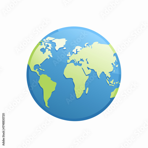 Illustrative depiction of a planetary sphere showcasing geographical landmasses and oceans