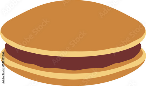 Simple Flat Illustration of Dorayaki Japanese Sweet Pancake Dessert
