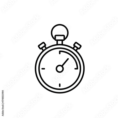 Stopwatch icon, showing time passing, with a simple and clean design.
