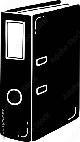 Office ring file silhouette. Vector of Ring binders for organizing documents and papers in an office or school setting. illustration of files, folders, and paperwork organization. 