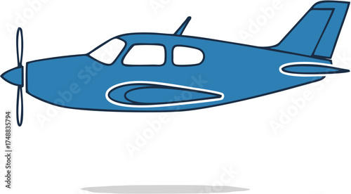Small Single-Propeller Private Airplane Vector Icon