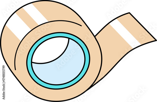 Vector of Adhesive tape roll. adhesive bandage on white background. roll of adhesive tape