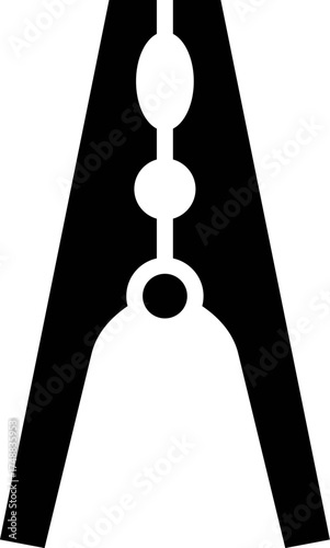 Silhouette of Clothes pin. Clothespin black icon. laundry and clamp, clothes pin sign. A clothes peg clinging for drying laundry outdoors