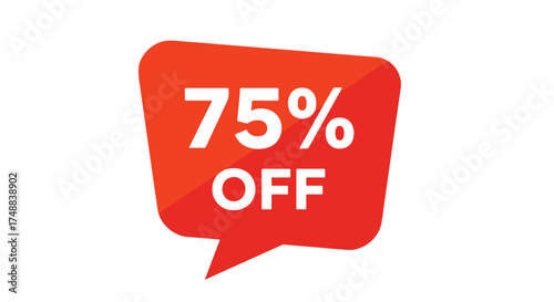 Eye-Catching 75% Off Discount Bubble Design Promotes Savings and Attracts Attention For Promotions and Sales Offerings