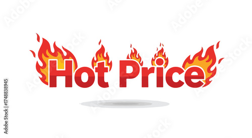 Flaming hot price vector illustration for promotional marketing campaigns and limited time discount offers to attract maximum customers looking for