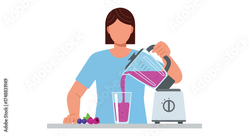 Creating a healthful beverage: Smoothie preparation for nutritious diet and a vibrant lifestyle through fruits, berries and blender, health and