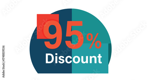Eye-Catching Ninety-Five Percent Discount Promotion Graphic for Retail Sales and Marketing Campaigns