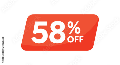 A vibrant sales banner highlighting a fifty-eight percent discount offer for promotional marketing activities
