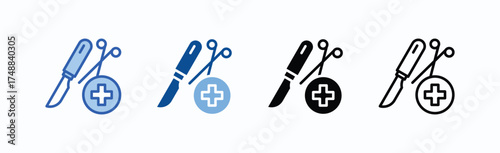 Surgery Icon Sheet Multiple Style Collection Isolated Vector