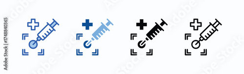 Precision Medicine Icon Sheet Multiple Style Collection Isolated Vector
