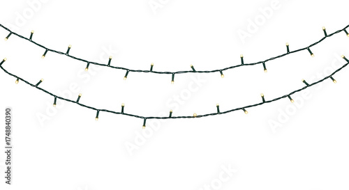 String Of Yellow Lights On Dark Background Decorations For Holiday Season