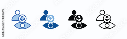 Ophthalmology Icon Sheet Multiple Style Collection Isolated Vector