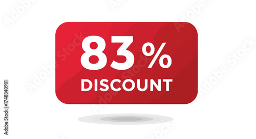 Attention-Grabbing Eighty-Three Percent Discount Badge, Perfect for Seasonal Promotions and Special Offers that Increases Sales and Draws Customers'