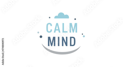 Serene Visual: A Gentle Reminder for Inner Peace and Mental Clarity with a Cloud-Like Motif and Soothing Color Palette that Inspires Tranquility