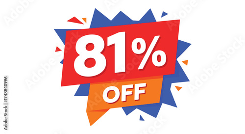 Eye-catching graphic displaying an 81% discount for promotional marketing campaigns or retail sales announcements to boost sales
