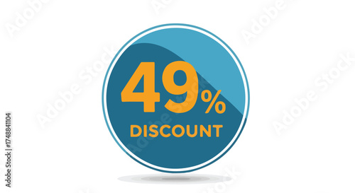 Modern graphic offering a substantial discount with a visually appealing design element, ideal for marketing materials and promotional purposes