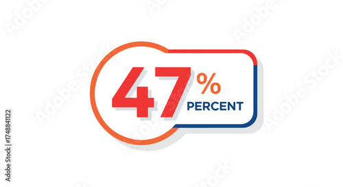Graphical display showcasing a forty-seven percent value for data representation and performance evaluations within the scope of business metrics