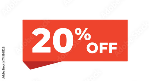 Promotional twenty percent discount banner for marketing campaigns and special sales offers during a limited time period