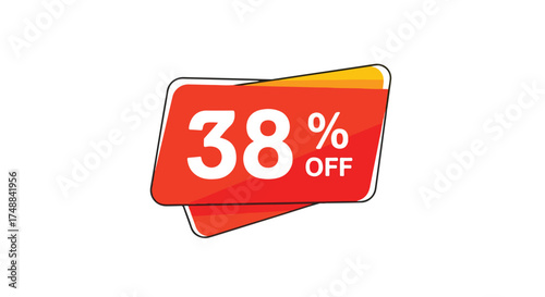 Promotional banner with a thirty-eight percent discount offer ideal for advertising seasonal sales and attracting customers with special pricing on