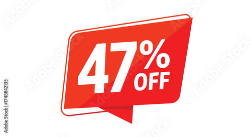 Eye-Catching Forty-Seven Percent Off Discount Promotion Banner, Ideal for Retail Sales Events and Special Offers  to Grab Consumer Attention
