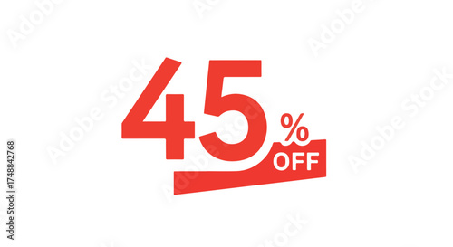 Promotional Illustration of Forty-Five Percent Off, A Significant Discount Incentive For Shoppers and Buyers