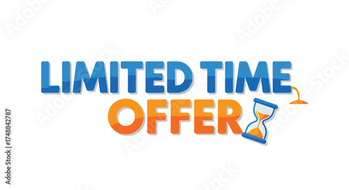 Captivating limited time offer with dynamic design, featuring a gradient color palette and a hourglass icon for urgency