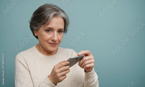curious mature woman with g...