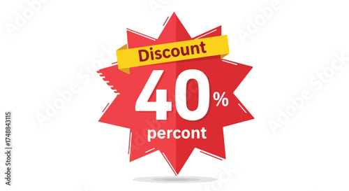 Exclusive forty percent off promotion badge design for marketing strategy and sales announcements promotional campaign, advertising banner
