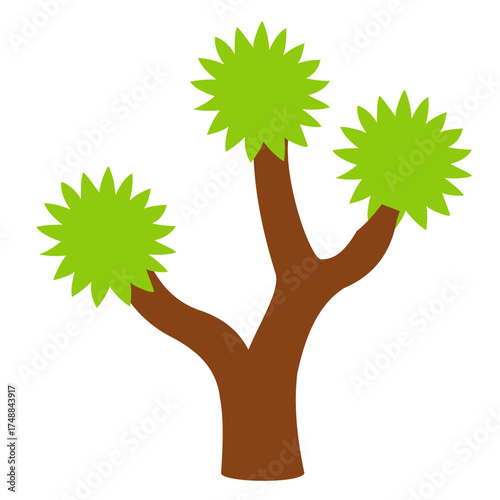 Tree-like cactus with green leafy tops, adding whimsical charm to children’s, fantasy, or tropical-desert fusion designs.
