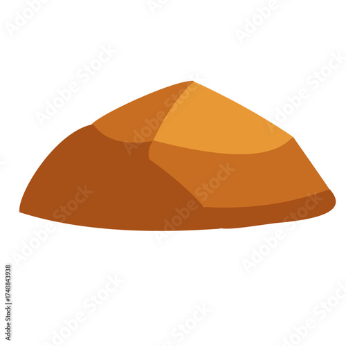 Geometric brown desert mound with sharp facets, adding bold structure to adventure, fantasy, or eco-themed visual projects.
